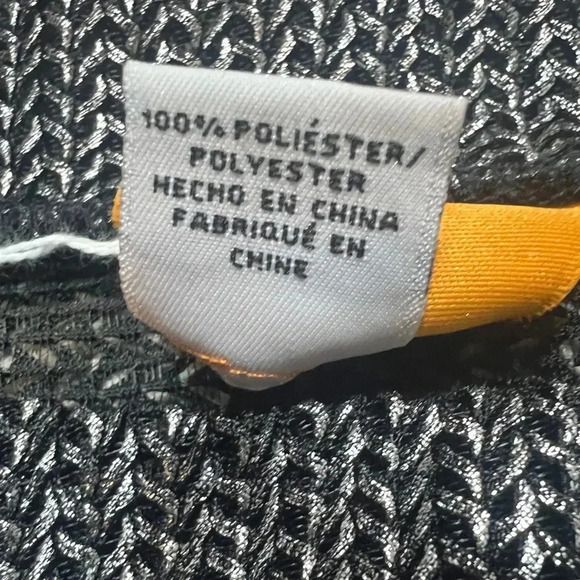 RUBY RD. TOP METALLIC BLACK AND SILVER MESH CREW NECK 3/4 SLEEVE SIZE SMALL - Picture 7 of 9